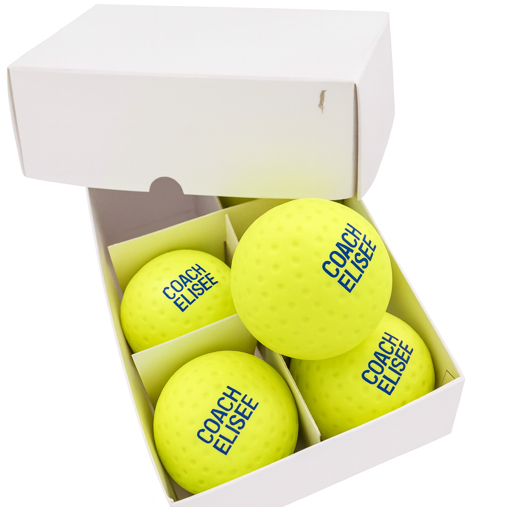 Set van 6 gele hockeyballen
